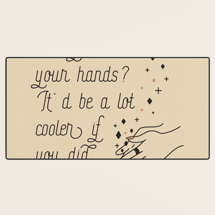 Wash Your Hands in Black & Mauve Desk Mat Gallery Image 3