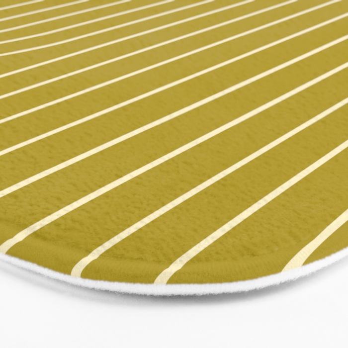 Minimal Line Curvature XVII Chartreuse Mid Century Modern Arch Abstract Bath Mat Gallery Image 3