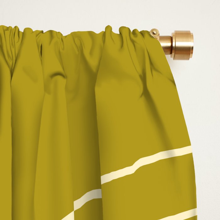 Minimal Line Curvature XVII Chartreuse Mid Century Modern Arch Abstract Window Curtain Gallery Image 2
