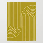 Minimal Line Curvature XVII Chartreuse Mid Century Modern Arch Abstract Poster Gallery Image 4