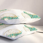 Cicada - Green & Gold Pillow Sham Gallery Image 3