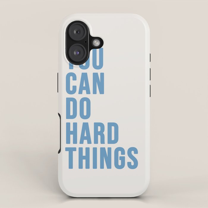 You Can Do Hard Things Cream & Blue iPhone Case Gallery Image 1