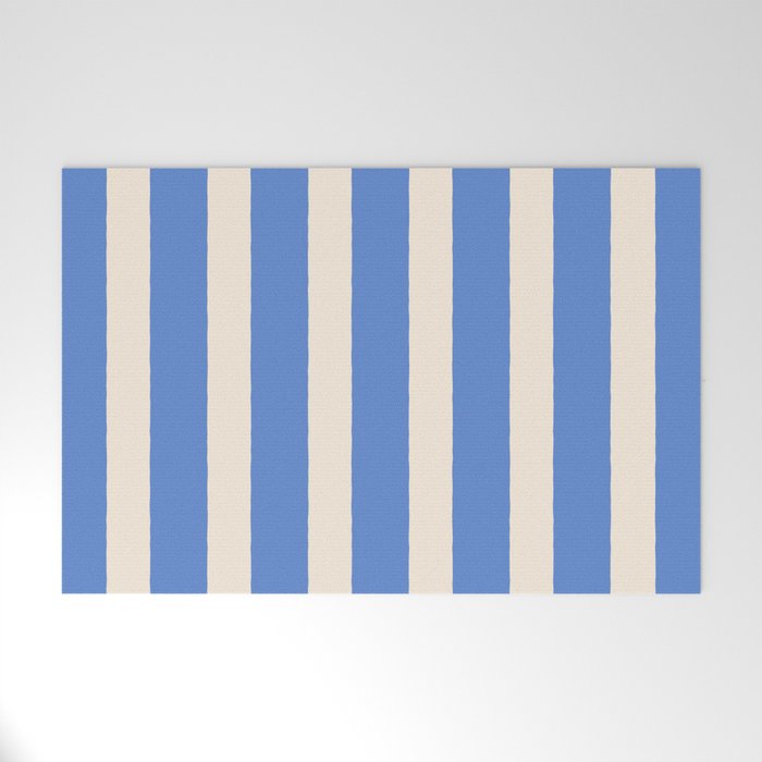 Simple Stripes Pattern - Blue Welcome Mat Gallery Image 1