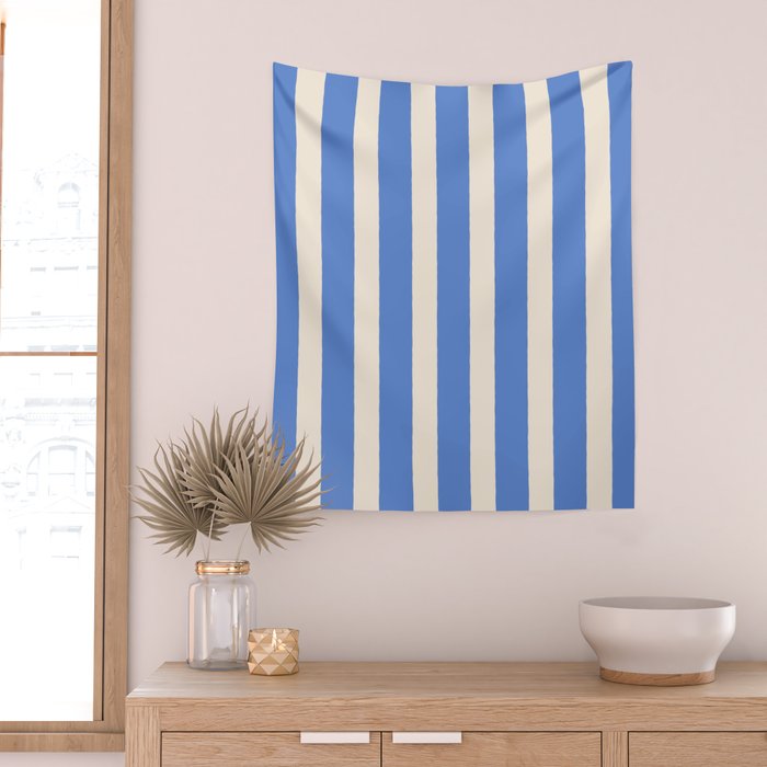 Simple Stripes Pattern - Blue Wall Tapestry Gallery Image 2