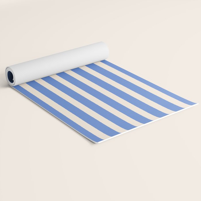 Simple Stripes Pattern - Blue Yoga Mat Gallery Image 2