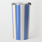 Simple Stripes Pattern - Blue Travel Mug Gallery Image 2