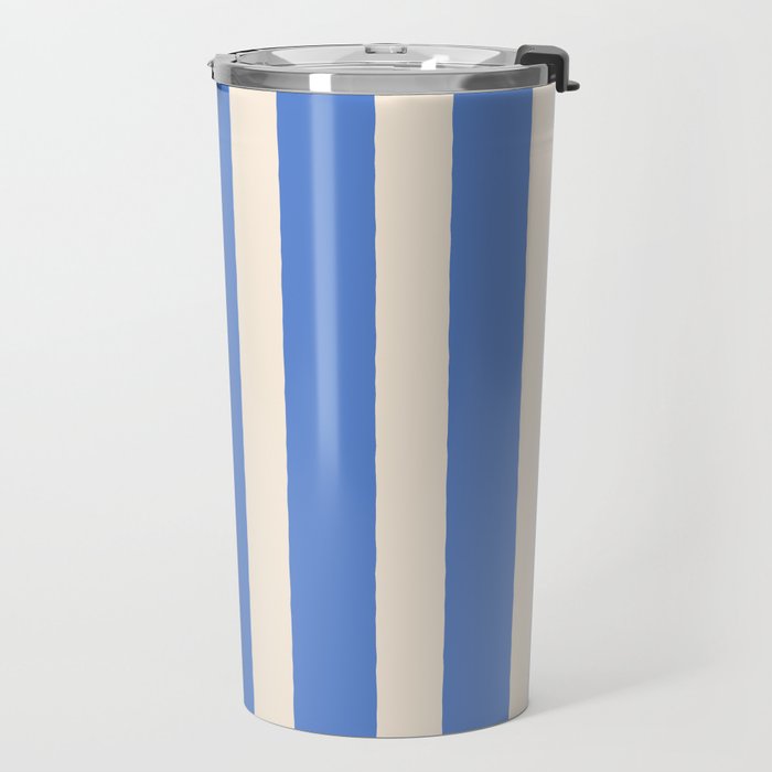 Simple Stripes Pattern - Blue Travel Mug Gallery Image 2