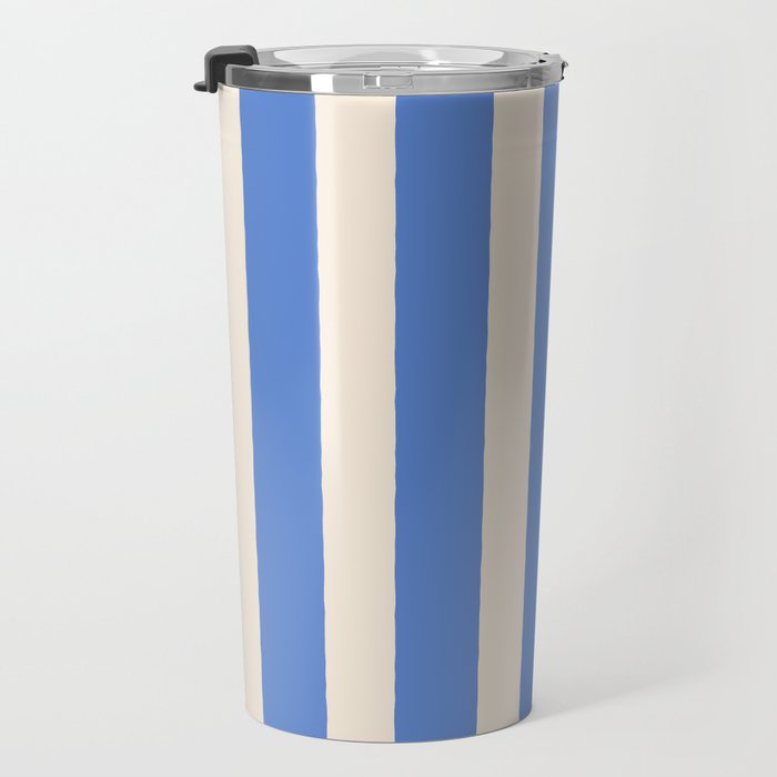Simple Stripes Pattern - Blue Travel Mug Gallery Image 3