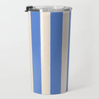 Simple Stripes Pattern - Blue Travel Mug Gallery Image 3