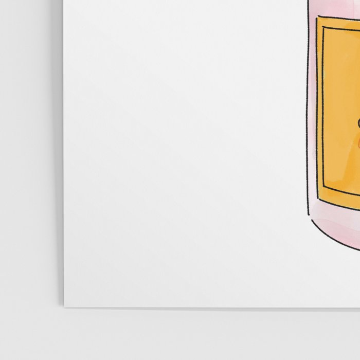 Pink Gingham Preppy Painted Champagne Bottle Poster Gallery Image 3