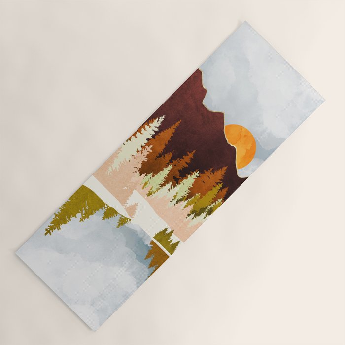 Winter Lake Forest Yoga Mat Gallery Image 1