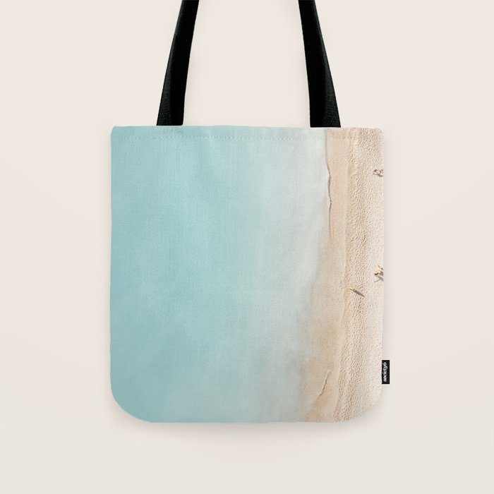 Beach Print, Aerial Beach Umbrellas, Pastel Bondi Beach, Aerial Photography, Ocean Waves, Waves Print, Sea Print Tote Bag Gallery Image 1