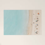 Beach Print, Aerial Beach Umbrellas, Pastel Bondi Beach, Aerial Photography, Ocean Waves, Waves Print, Sea Print Welcome Mat Gallery Image 1