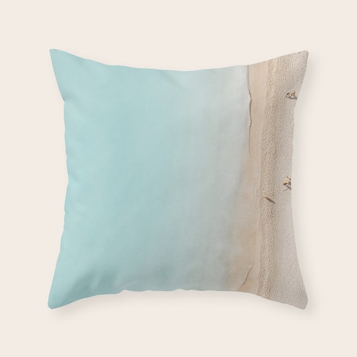 Beach Print, Aerial Beach Umbrellas, Pastel Bondi Beach, Aerial Photography, Ocean Waves, Waves Print, Sea Print Throw Pillow Gallery Image 6
