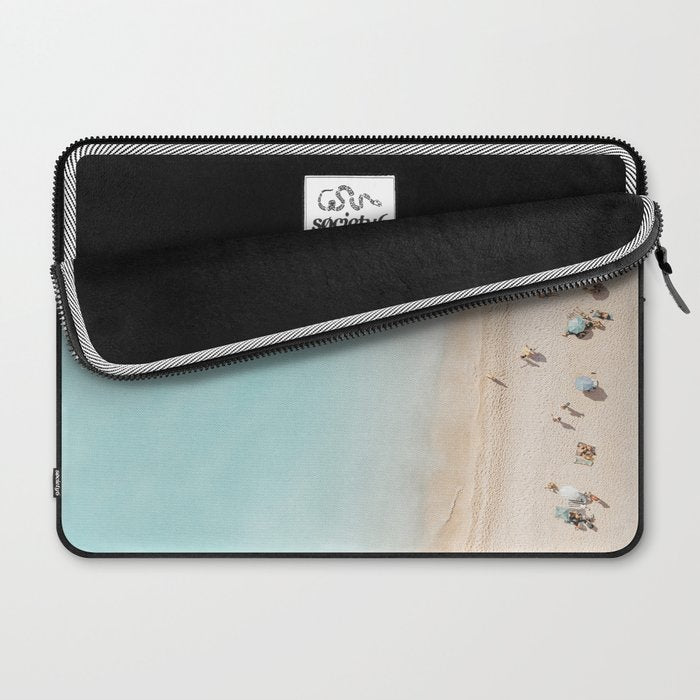 Beach Print, Aerial Beach Umbrellas, Pastel Bondi Beach, Aerial Photography, Ocean Waves, Waves Print, Sea Print Laptop Sleeve Gallery Image 2