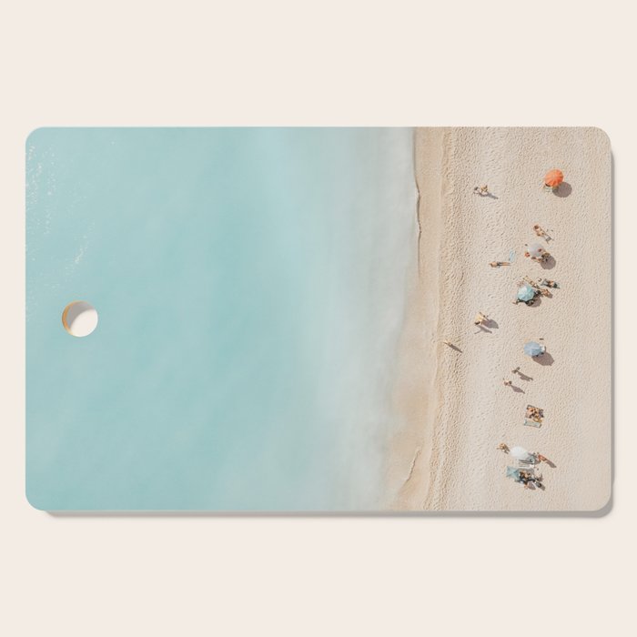 Beach Print, Aerial Beach Umbrellas, Pastel Bondi Beach, Aerial Photography, Ocean Waves, Waves Print, Sea Print Cutting Board Gallery Image 1
