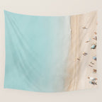 Beach Print, Aerial Beach Umbrellas, Pastel Bondi Beach, Aerial Photography, Ocean Waves, Waves Print, Sea Print Wall Tapestry Gallery Image 4