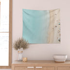 Beach Print, Aerial Beach Umbrellas, Pastel Bondi Beach, Aerial Photography, Ocean Waves, Waves Print, Sea Print Wall Tapestry Gallery Image 2