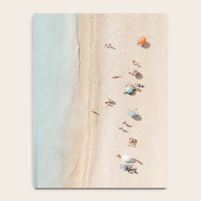 Beach Print, Aerial Beach Umbrellas, Pastel Bondi Beach, Aerial Photography, Ocean Waves, Waves Print, Sea Print Notebook Gallery Image 4