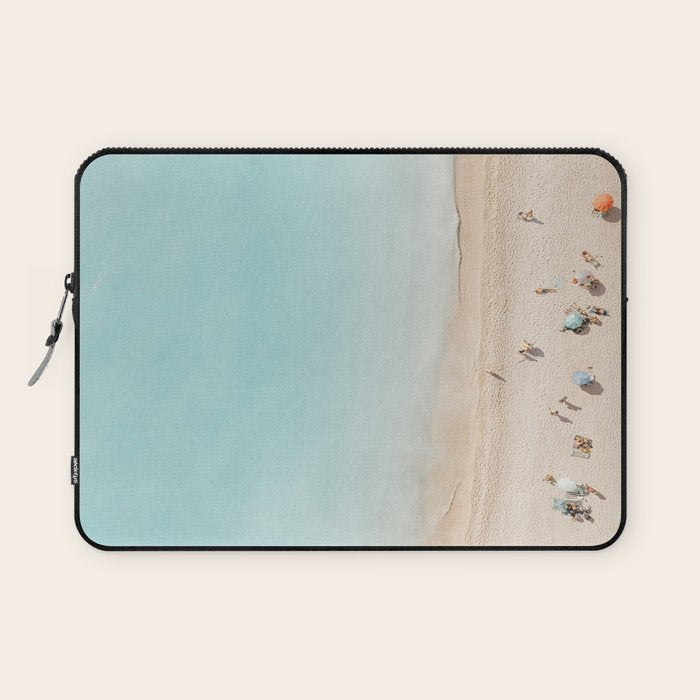 Beach Print, Aerial Beach Umbrellas, Pastel Bondi Beach, Aerial Photography, Ocean Waves, Waves Print, Sea Print Laptop Sleeve Gallery Image 1