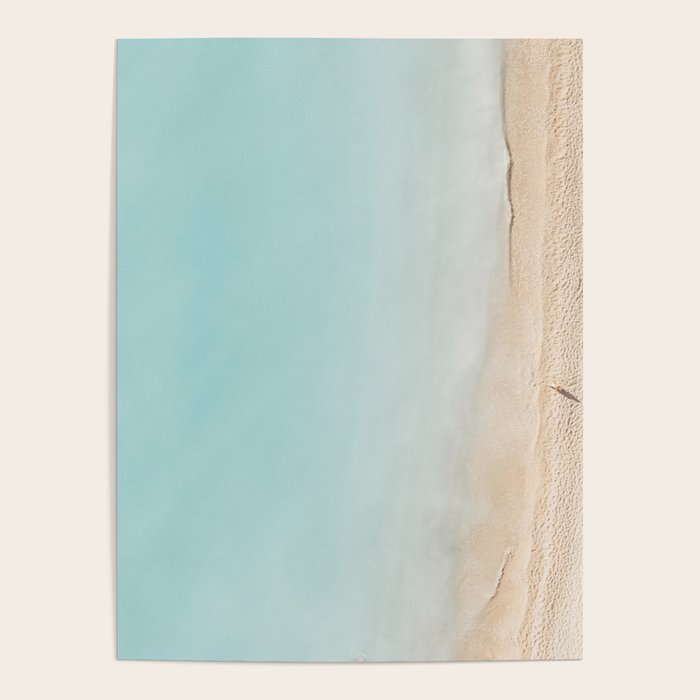 Beach Print, Aerial Beach Umbrellas, Pastel Bondi Beach, Aerial Photography, Ocean Waves, Waves Print, Sea Print Poster Gallery Image 1
