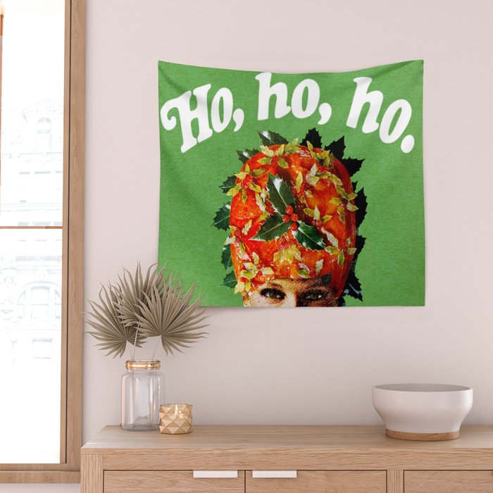 Holly Jolly Ham Head Wall Tapestry Gallery Image 2