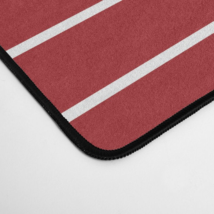 Minimal Line Curvature LXXX Ruby Red Mid Century Modern Arch Abstract Desk Mat Gallery Image 4
