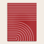 Minimal Line Curvature LXXX Ruby Red Mid Century Modern Arch Abstract Notebook Gallery Image 4