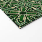 Art Deco Floral Tiles in Emerald Green and Faux Gold Welcome Mat Gallery Image 2