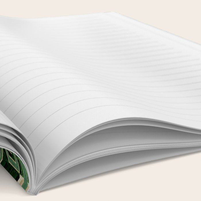 Art Deco Floral Tiles in Emerald Green and Faux Gold Notebook Gallery Image 2