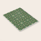 Art Deco Floral Tiles in Emerald Green and Faux Gold Notebook Gallery Image 3