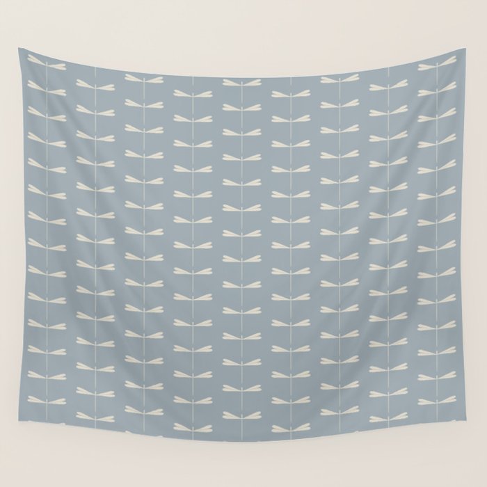 Dragonfly Pattern IX Soft Blue Wall Tapestry Gallery Image 4