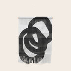 Black & White Minimalist Ink Tribal Mid Century Pattern Dark Painting Pattern Wall Hanging Gallery Image 1