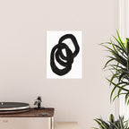 Black & White Minimalist Ink Tribal Mid Century Pattern Dark Painting Pattern Poster Gallery Image 2