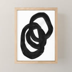 Black & White Minimalist Ink Tribal Mid Century Pattern Dark Painting Pattern Mini Art Print Gallery Image 1