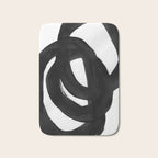 Black & White Minimalist Ink Tribal Mid Century Pattern Dark Painting Pattern Bath Mat Gallery Image 1