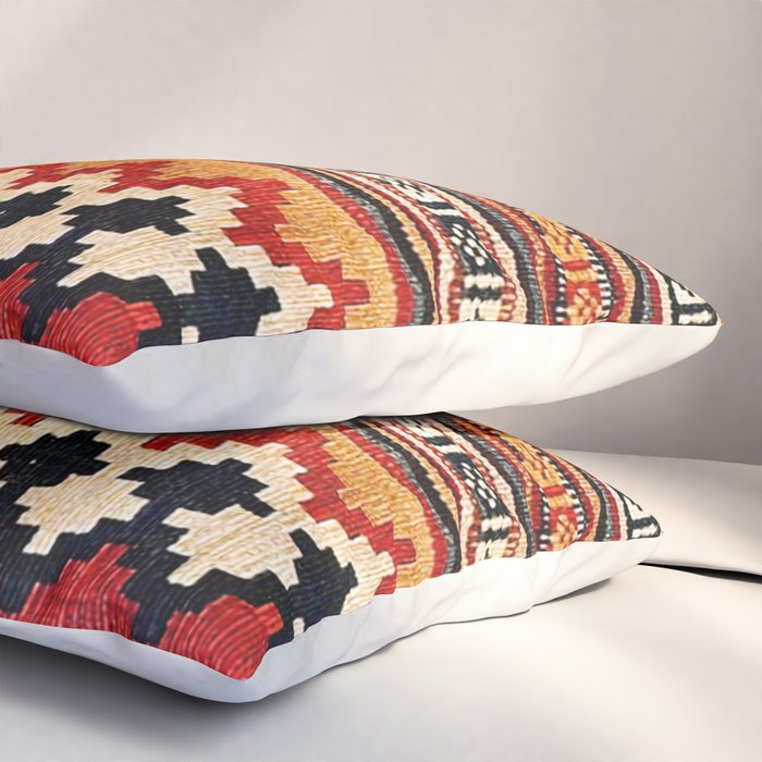 Qashqaâi Fars Southwest Persian Kilim Print Pillow Sham Gallery Image 3