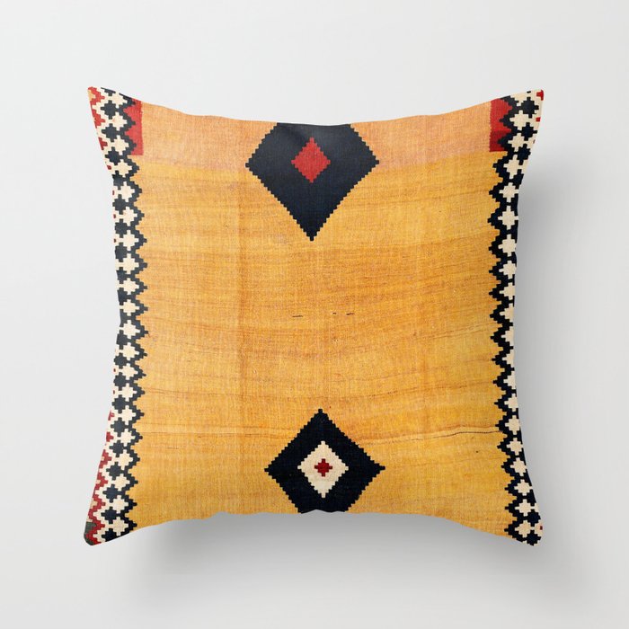 Qashqaâi Fars Southwest Persian Kilim Print Throw Pillow Gallery Image 1