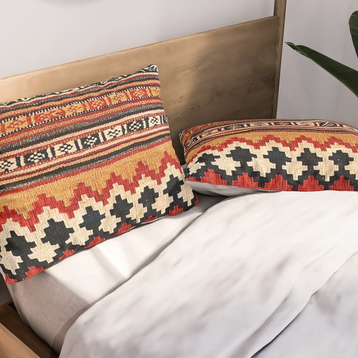 Qashqaâi Fars Southwest Persian Kilim Print Pillow Sham Gallery Image 2