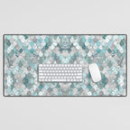 Mermaid Aqua and Grey Desk Mat Gallery Image 1