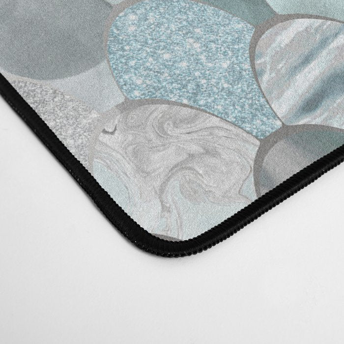 Mermaid Aqua and Grey Desk Mat Gallery Image 4