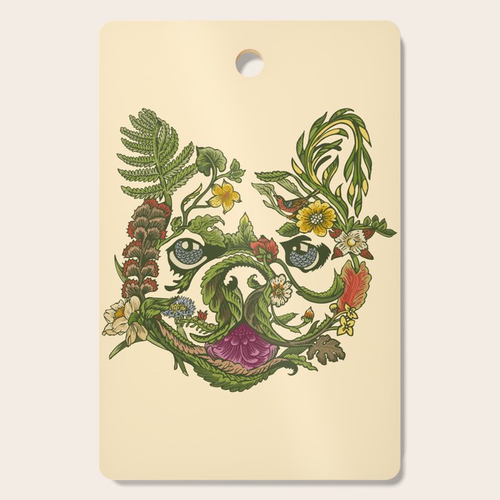 Botanical French Bulldog Cutting Board Gallery Image 1