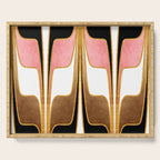 Mid Century Modern Liquid Watercolor Abstract / Faux Gold, Blush Pink, Brown, Black, White / V1 Serving Tray Gallery Image 1