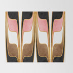 Mid Century Modern Liquid Watercolor Abstract / Faux Gold, Blush Pink, Brown, Black, White / V1 Throw Blanket Gallery Image 2