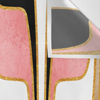 Mid Century Modern Liquid Watercolor Abstract / Faux Gold, Blush Pink, Brown, Black, White / V1 Wall Tapestry Gallery Image 3