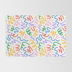 Colorful fun line doodle art pattern Rug Gallery Image 2