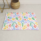 Colorful fun line doodle art pattern Rug Gallery Image 1