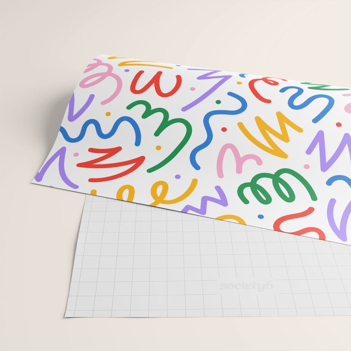 Colorful fun line doodle art pattern Wrapping Paper Gallery Image 2