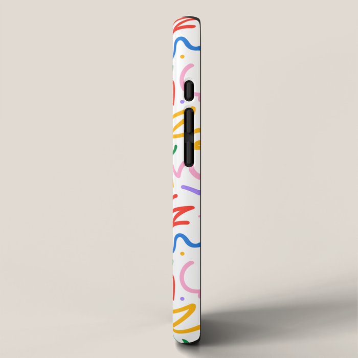 Colorful fun line doodle art pattern iPhone Case Gallery Image 2