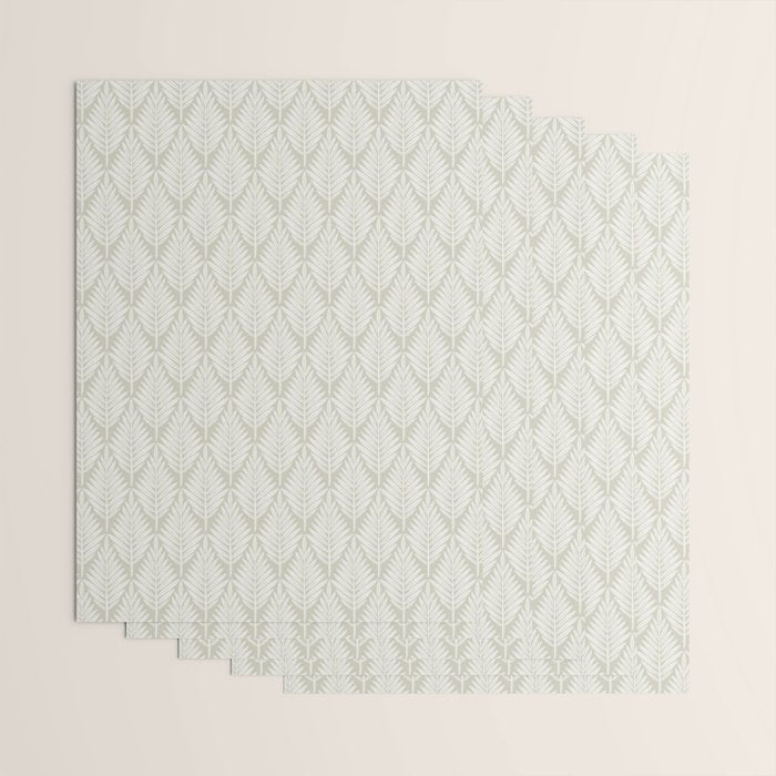Linocut Palm Leaves . Neutral Wrapping Paper Gallery Image 3